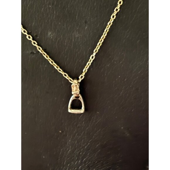 Equestrian Stirrup Necklace & Earrings Set Silver Tone Horse Riding Pierced - Picture 14 of 16